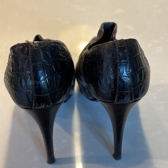 Donal J. Pliner Eartha Grey Suede Leopard Pointy Stiletto Heel Boots Size 8 - Picture 6 of 14